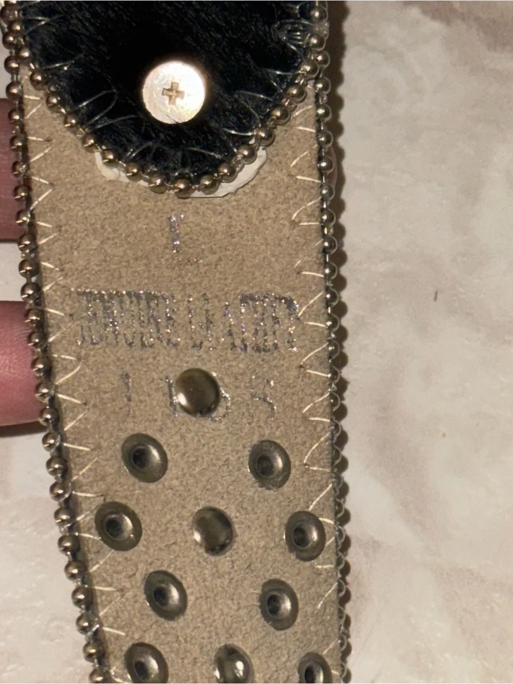 Black Studded Western Belt with Decorative Silver Buckle